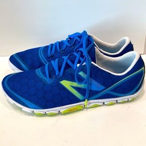 NEW BALANCE MEN'S MINIMUS RUNNING SHOES - BLUE/YELLOW SIZE 12.5